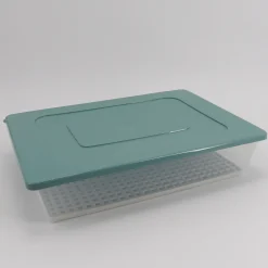 Caixa retangular azul stone com rede