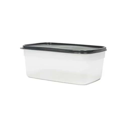 Caixa retangular com tampa cinza 4,5l