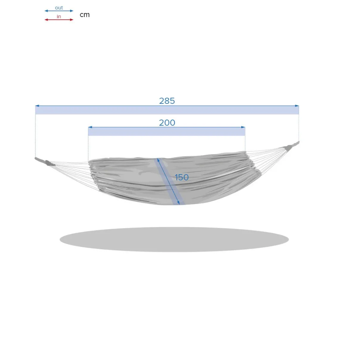 Cama de rede YAQUI pérola sem estrutura 150x307cm