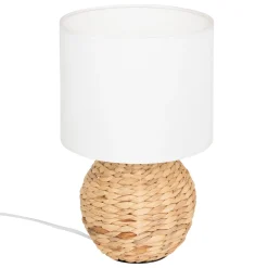 Candeeiro de mesa bege em jacinto 37cm