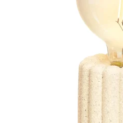 Candeeiro de mesa bege em pedra 19cm