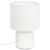 Candeeiro de mesa BONA branco com abajour em pelo bouclé