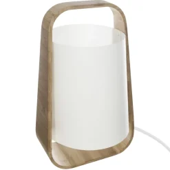 Candeeiro de mesa branco em bambu