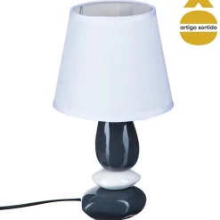 Candeeiro de mesa com 3 pedras em cerâmica