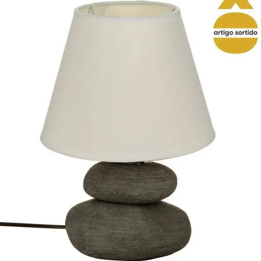 Candeeiro de mesa com 3 pedras em cerâmica