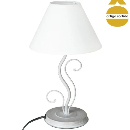 Candeeiro de mesa com decoração folhas