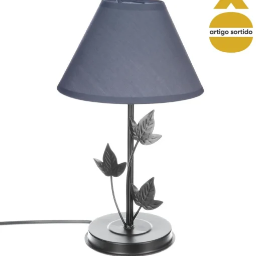 Candeeiro de mesa com decoração folhas
