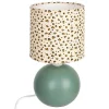 Candeeiro de mesa com padrão leopardo bege e verde