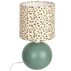 Candeeiro de mesa com padrão leopardo bege e verde