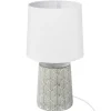 Candeeiro de mesa CYRIL branco com base decorada