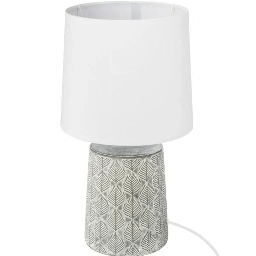 Candeeiro de mesa CYRIL branco com base decorada