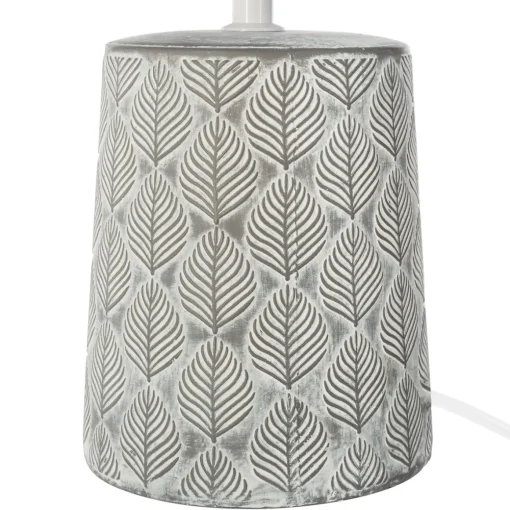 Candeeiro de mesa CYRIL branco com base decorada