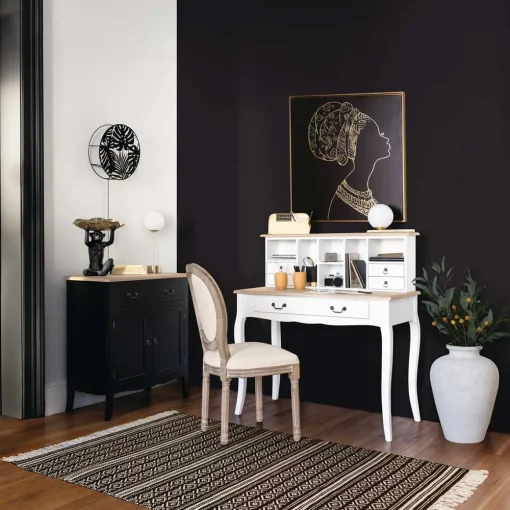 Candeeiro de mesa dris bola branca e base reta dourada