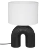 Candeeiro de mesa em cerâmica preto e branco EIDEL