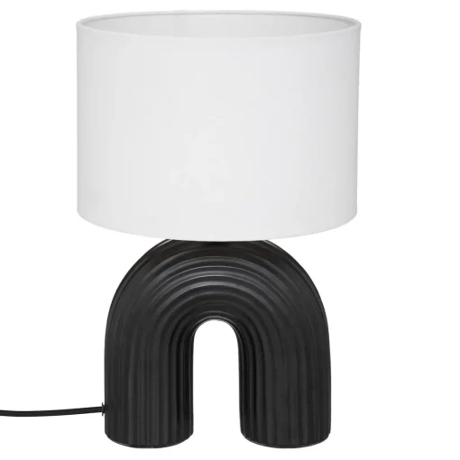 Candeeiro de mesa em cerâmica preto e branco EIDEL