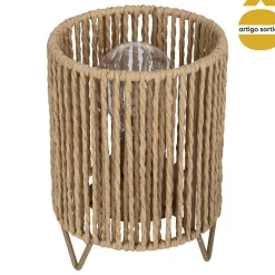 Candeeiro de mesa em ráfia