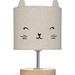 Candeeiro de mesa gato cinza 21x15cm