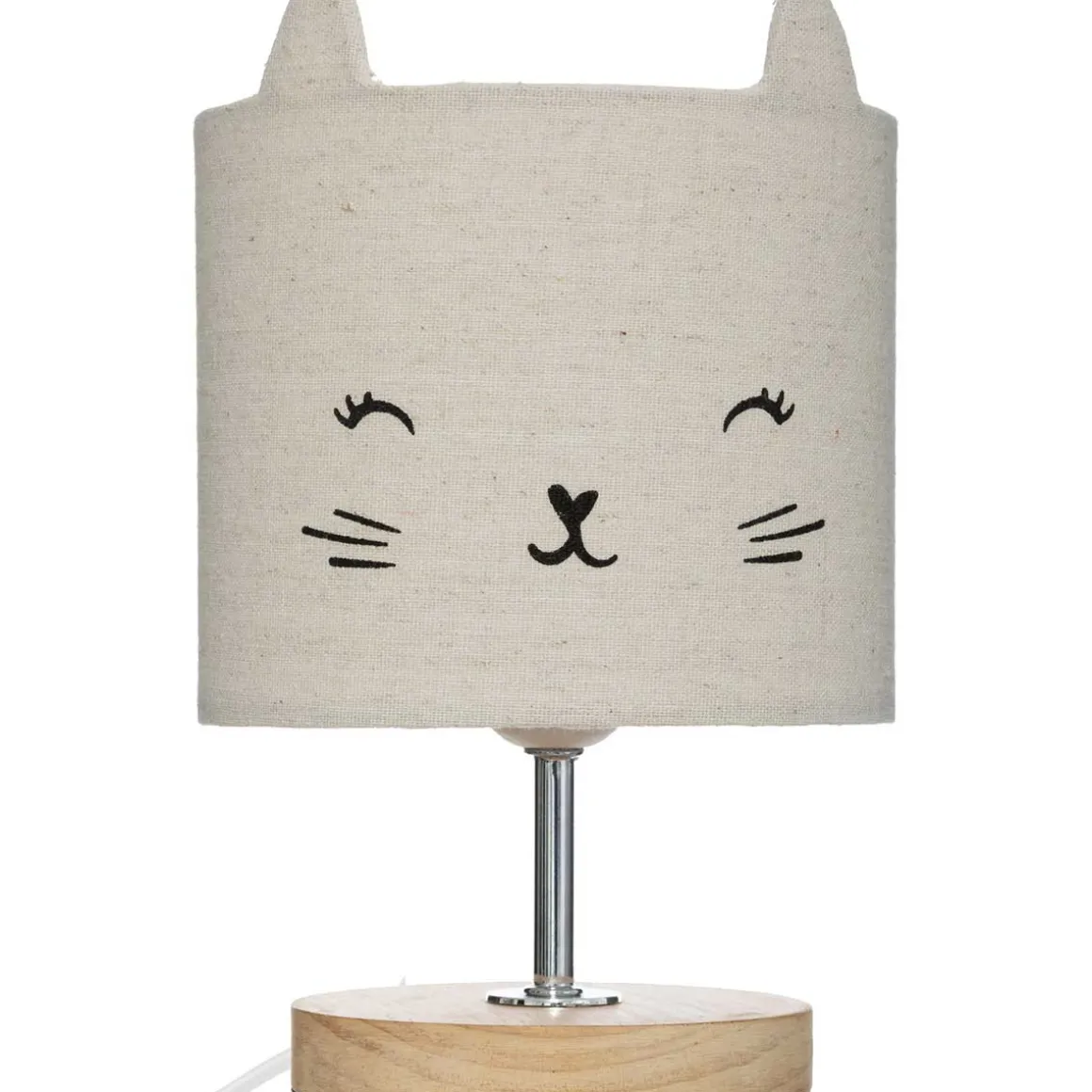 Candeeiro de mesa gato cinza 21x15cm