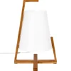 Candeeiro de mesa GONG branco em bambu