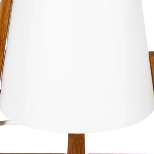 Candeeiro de mesa GONG branco em bambu