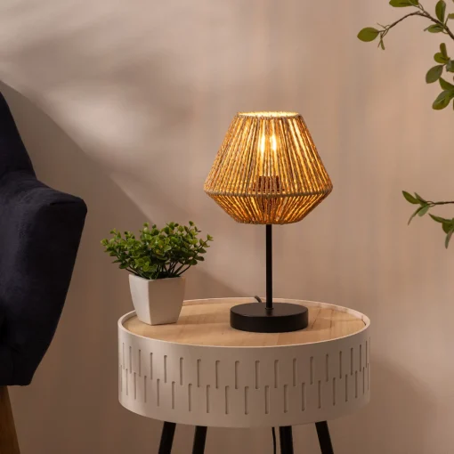 Candeeiro de mesa JILY natural ETNIC em corda