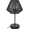 Candeeiro de mesa JILY preto ETNIC em corda