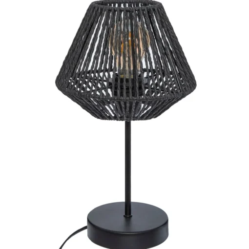 Candeeiro de mesa JILY preto ETNIC em corda