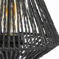 Candeeiro de mesa JILY preto ETNIC em corda