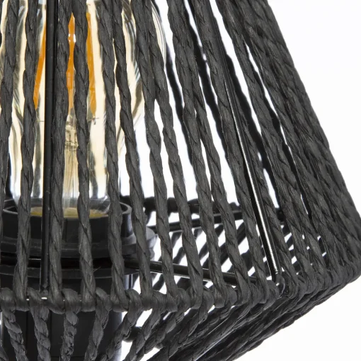 Candeeiro de mesa JILY preto ETNIC em corda