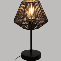 Candeeiro de mesa JILY preto ETNIC em corda