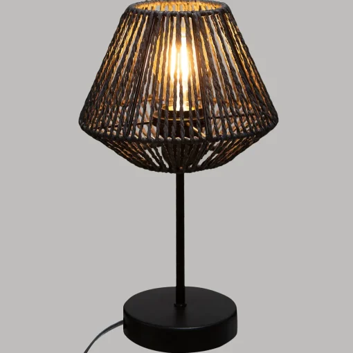 Candeeiro de mesa JILY preto ETNIC em corda