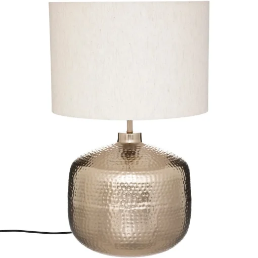 Candeeiro de mesa kais com base champanhe em metal martelado
