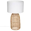 Candeeiro de mesa KARLA em rattan bege e branco