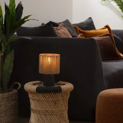 Candeeiro de mesa KOBY preto em cerâmica