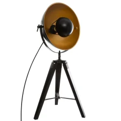 Candeeiro de mesa LAHTI preto e dourado com tripé