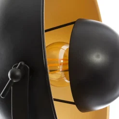 Candeeiro de mesa LAHTI preto e dourado com tripé