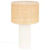 Candeeiro de mesa lylia branco e bege em cerâmica