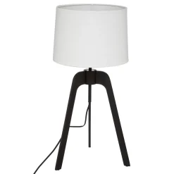 Candeeiro de mesa ORI castanho escuro em bambu e metal