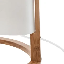 Candeeiro de mesa PITA branco com suporte em bambu