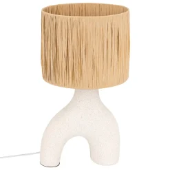 Candeeiro De Mesa Tania Em Cerâmica E Ráfia