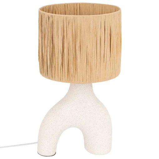 Candeeiro De Mesa Tania Em Cerâmica E Ráfia