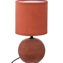 Candeeiro de mesa TIMEO terracota em cerâmica com nervuras