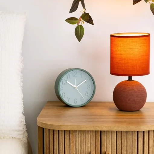 Candeeiro de mesa TIMEO terracota em cerâmica com nervuras
