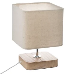 Candeeiro de mesa TOXEY marfim em madeira pinho