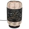 Candeeiro de mesa 18x30cm em metal e rattan