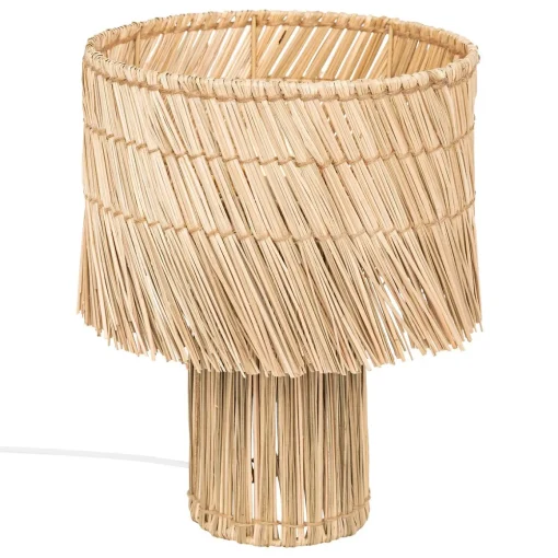 Candeeiro de mesa YONI bege em ráfia