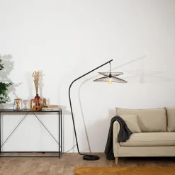 Candeeiro de pé alara preto 177cm