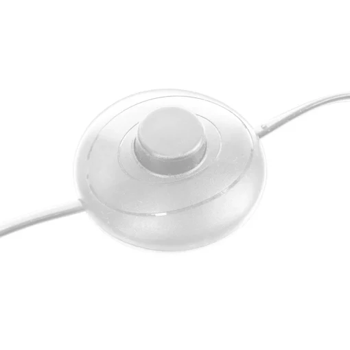 Candeeiro de pé com abajur bola branca