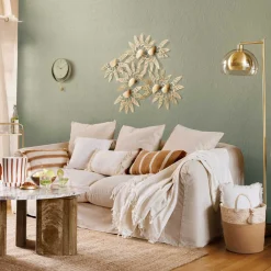 Candeeiro de pé DOLCE RIVIERA em metal dourado e vidro