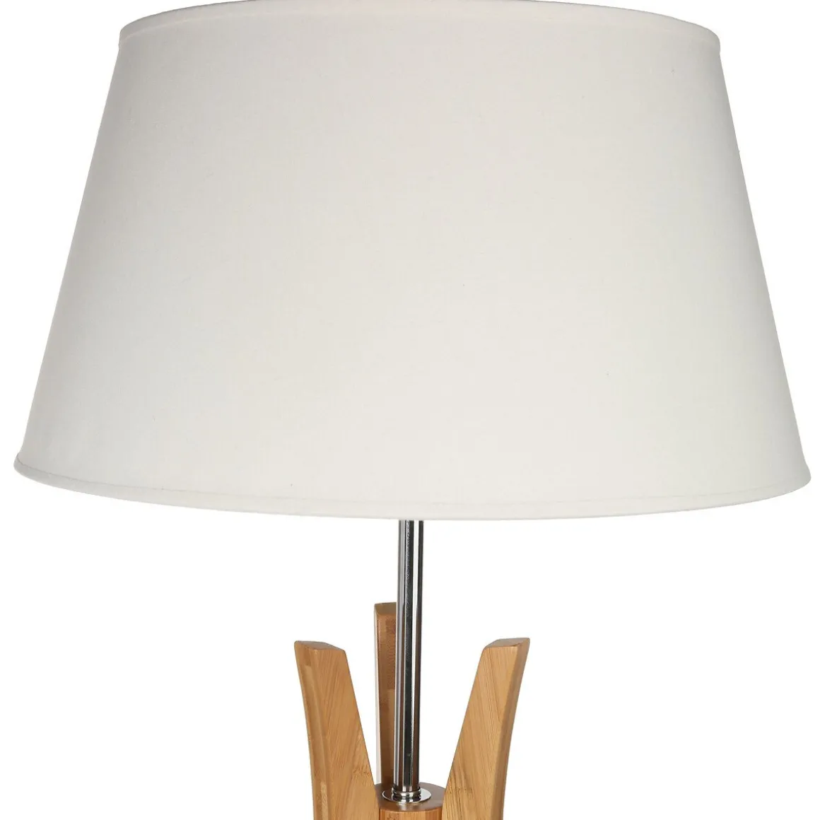 Candeeiro de pé KALO em bambu com abajur bege